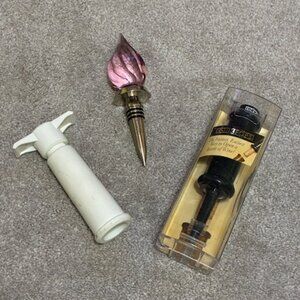 Wine Gift 3-Piece Bundle – Amethyst Flame Stopper, Cork Remover & Vacuum Sealer